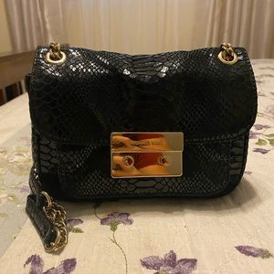 Michael Kors Sloan Python skin crossbody, Black